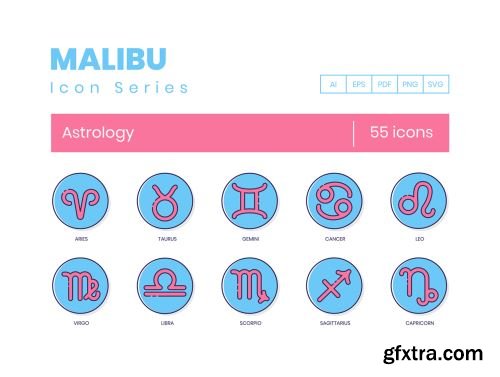 55 Astrology Icons | Malibu Series Ui8.net