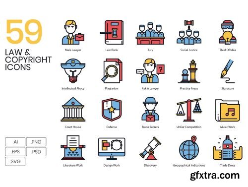 59 Law & Copyright Icons Ui8.net