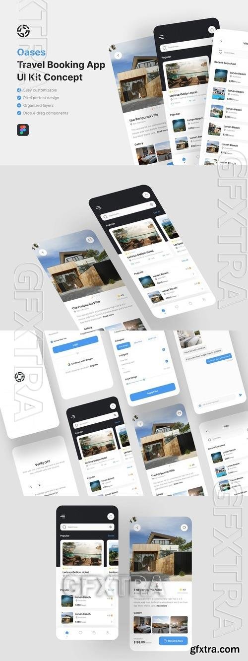 Travel Booking App UI Kit JJJWLQG