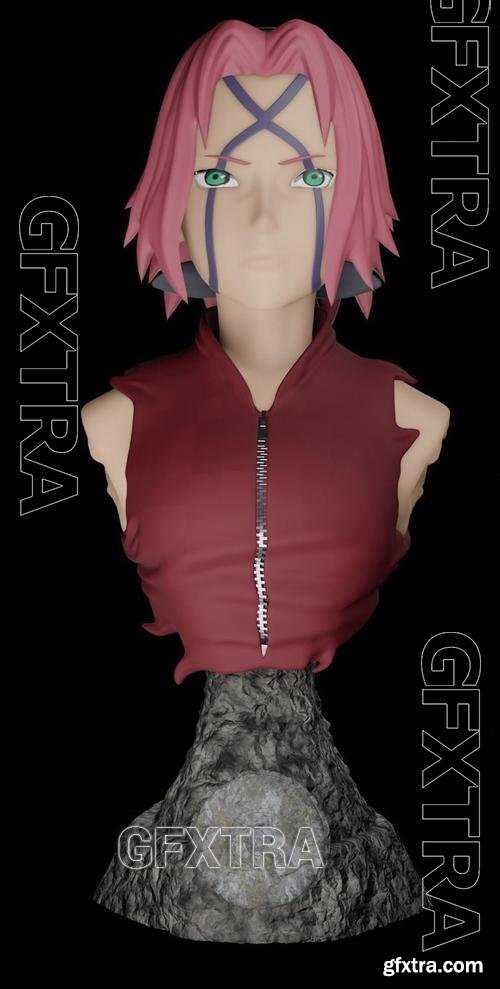 Sakura Bust &ndash; 3D Print Model