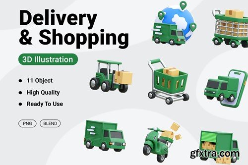 Delivery And Shopping 3D Icon P4X2WP3