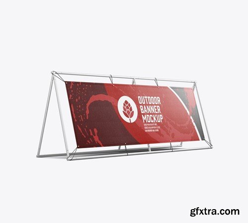 Metallic Outdoor Banner Mockup 3RCBGBY