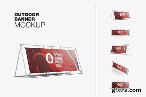 Metallic Outdoor Banner Mockup 3RCBGBY