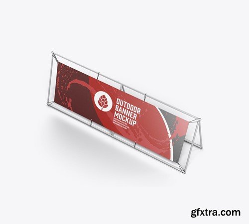 Metallic Outdoor Banner Mockup 3RCBGBY