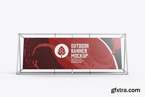 Metallic Outdoor Banner Mockup 3RCBGBY