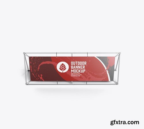 Metallic Outdoor Banner Mockup 3RCBGBY