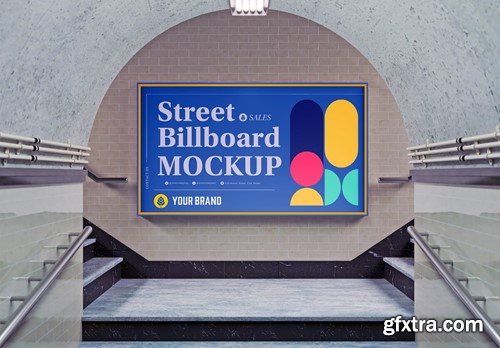 Subway Billboard Advertisement Scene Mockup LHY3WNM