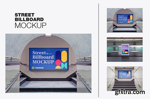 Subway Billboard Advertisement Scene Mockup LHY3WNM