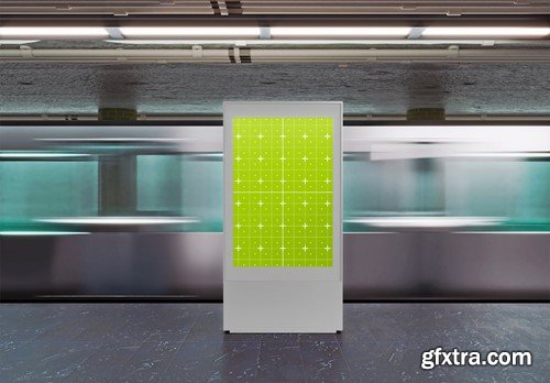 Subway Billboard Advertisement Scene Mockup LHY3WNM