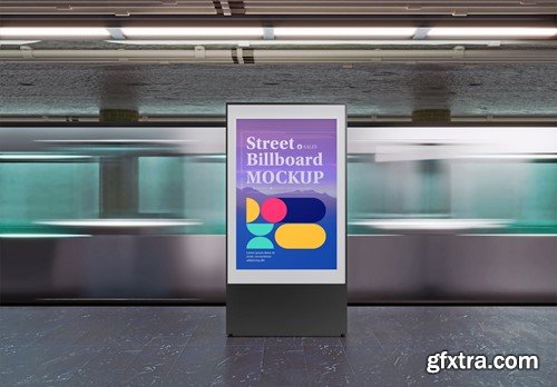 Subway Billboard Advertisement Scene Mockup LHY3WNM