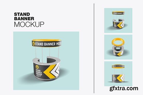 Round Promo Stand Banner Mockup KB84V4R