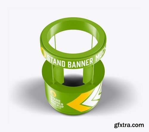 Round Promo Stand Banner Mockup KB84V4R