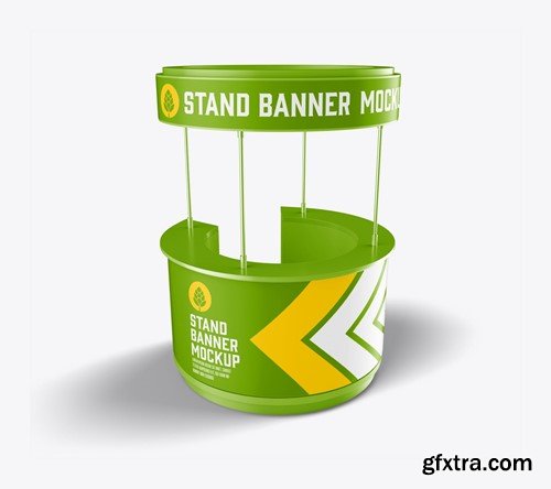 Round Promo Stand Banner Mockup KB84V4R