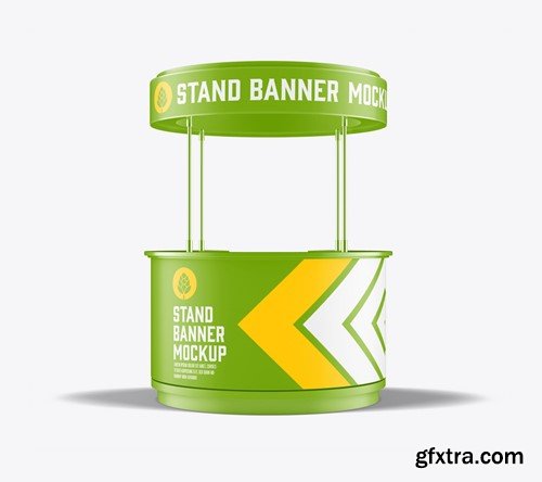 Round Promo Stand Banner Mockup KB84V4R