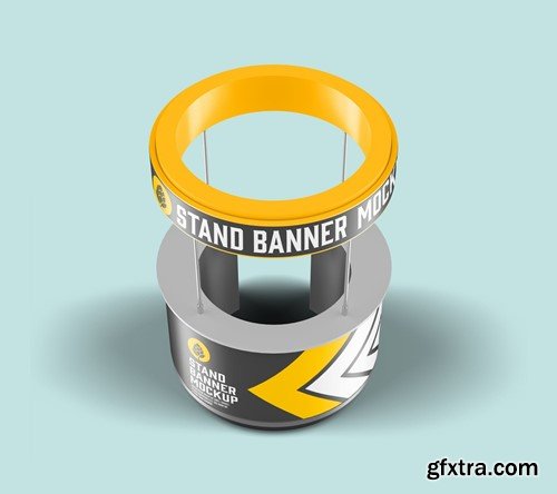 Round Promo Stand Banner Mockup KB84V4R