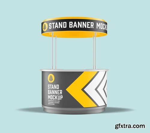 Round Promo Stand Banner Mockup KB84V4R