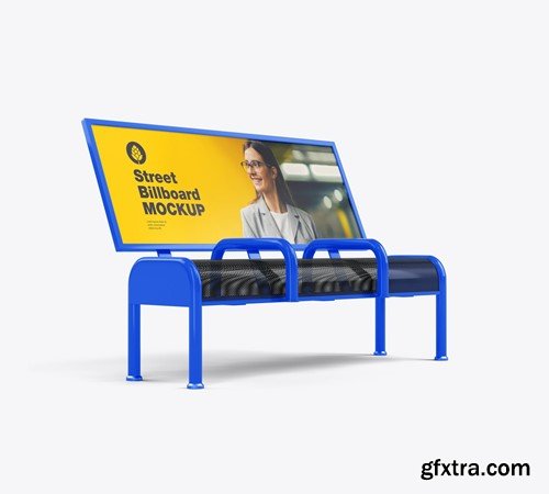 Street Bench Advertising Mockup RHE52BX