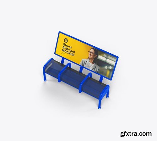 Street Bench Advertising Mockup RHE52BX