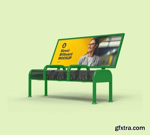 Street Bench Advertising Mockup RHE52BX