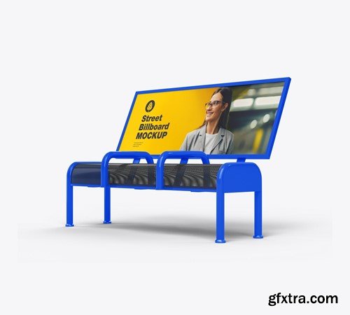 Street Bench Advertising Mockup RHE52BX