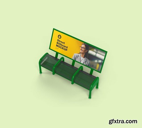 Street Bench Advertising Mockup RHE52BX