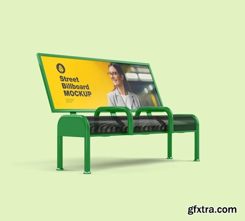 Street Bench Advertising Mockup RHE52BX