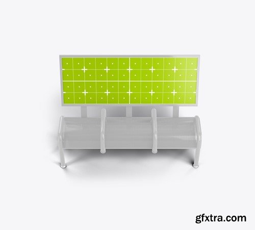 Street Bench Advertising Mockup RHE52BX