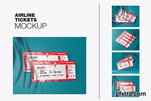 Set Airline Tickets Mockup 2GQ8WD2