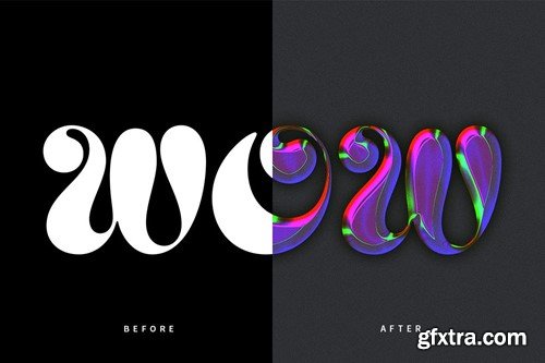 Colourful Chrome PSD Text Effect DUMDSRG