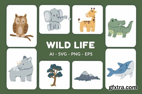 Wildlife Vector Illustration v.4 R6USKWG