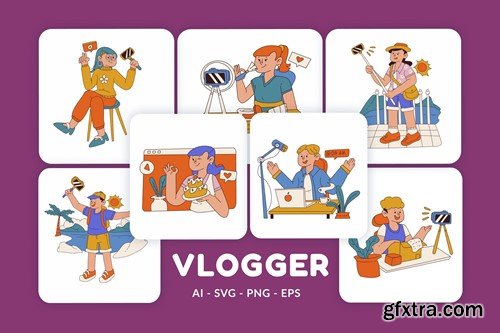 Vlogger Vector Illustration v.1 74SYDE6