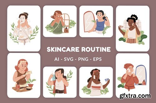 Skincare Routine Vector Illustration v.1 TCPT9KT