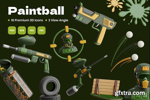 Paintball 3D Icon BSE53HY