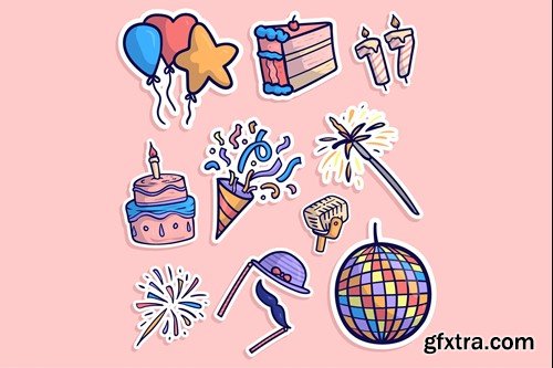 Party Items Cute Sticker Set S5YNUC3