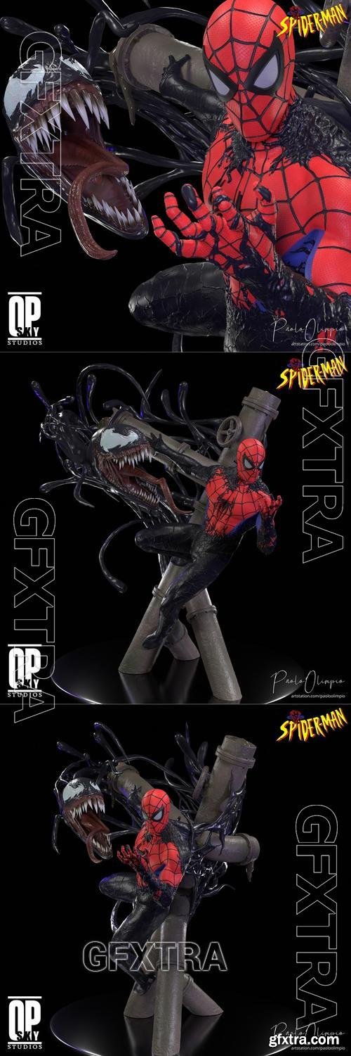 SkyOP Studios - Spider-Man VS Venom Statue &ndash; 3D Print Model