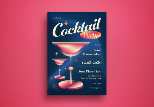 Blue Gradient Cocktail Party Flyer Layout 571159170