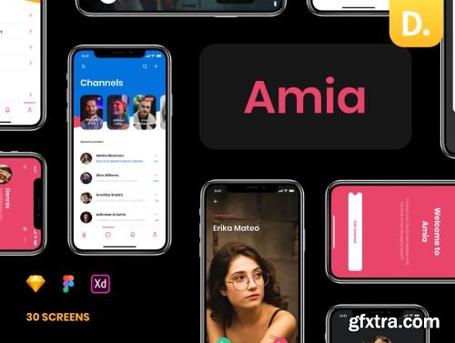 Amia - Messaging App UI Kit Ui8.net