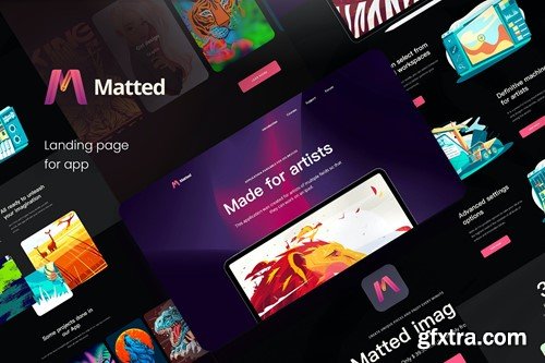 Matted - Apps Landing Pages PSD Template Q5HWN9T