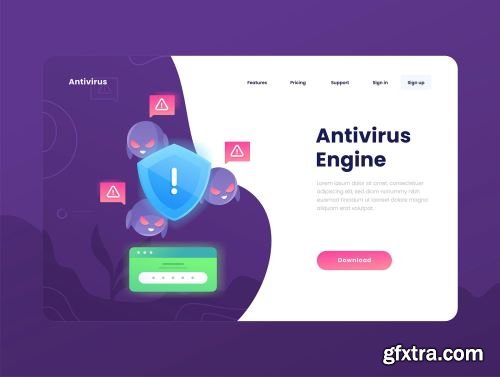 Antivirus Illustration Kit Ui8.net