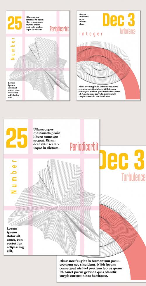 A4 Flyer 3D Geometric Wireframe Shape Simple Layout Science Event 570984482