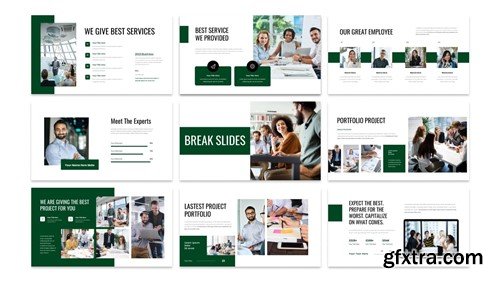 Slanted Business Presentation PowerPoint Template K5RM38S