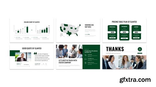 Slanted Business Presentation PowerPoint Template K5RM38S