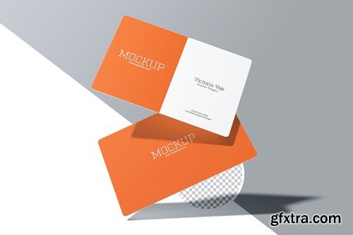 Rounded Business Card Mockup UVZRBSJ