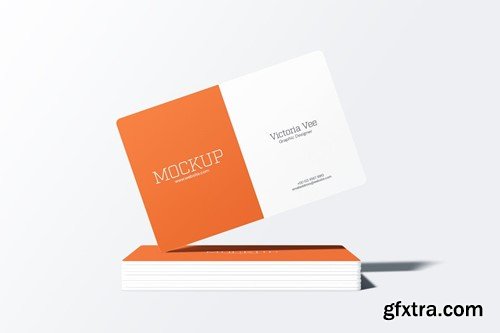 Rounded Business Card Mockup UVZRBSJ