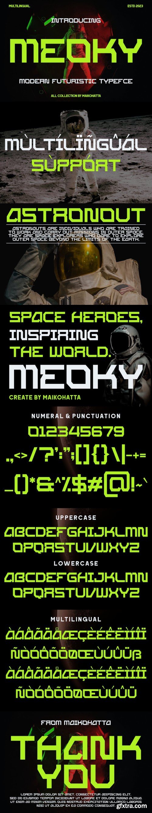 Meoky - Modern Futuristic Typeface