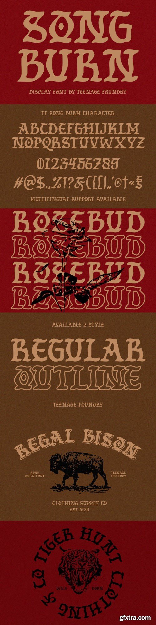 TF Song Burn - Blackletter Display font