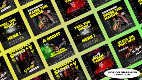 Videohive - Urbanight Party Social Media Posts | Mogrt - 47436871 - 47436871