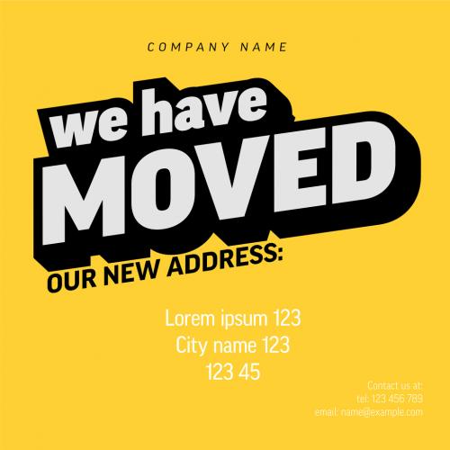 We have moved yellow minimalistic flyer template 575936254