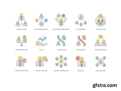 95 Business People Icons | Color Line Series Ui8.net