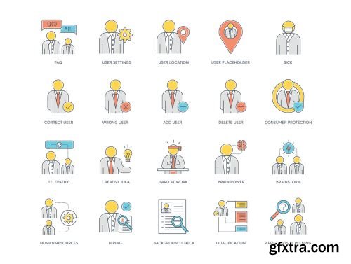 95 Business People Icons | Color Line Series Ui8.net